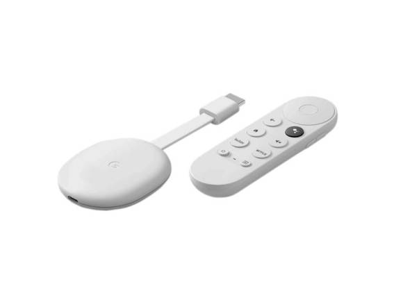 Chromecast in Weiss mit Google TV samt Fernbedienung 