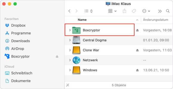 Boxcryptor auf dem Mac