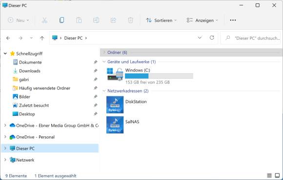 Windows-Explorer jetzt ohne die beiden Google-Laufwerke