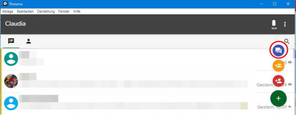 Screenshot Threema Desktop