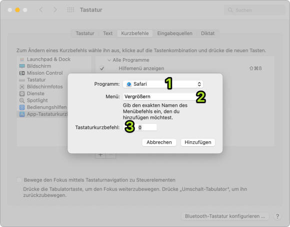 Die Schreibweise muss exakt stimmen