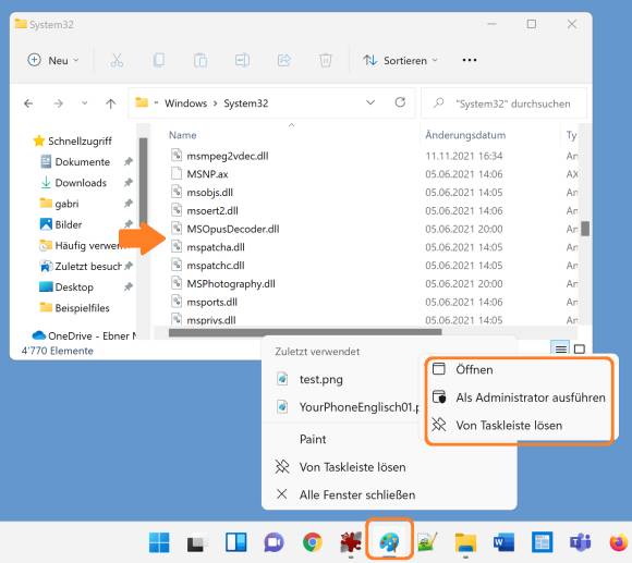 Screenshot Paint ohne Eigenschaften in Windows 11