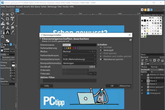 Gimp mit Ebenen