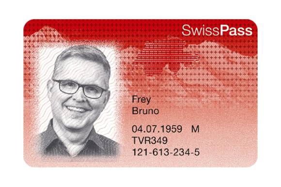 Abbildung einer Beispiel-SwissPass-Karte 