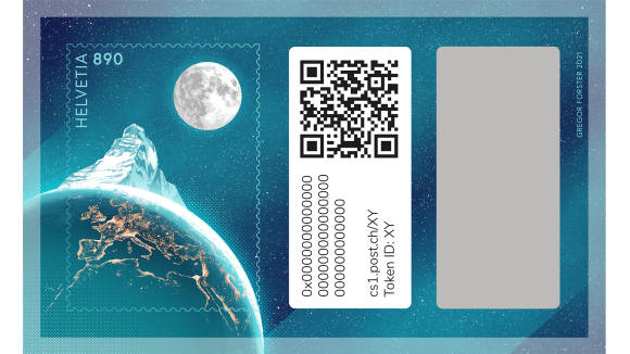 Briefmarke mit Crypto-Code 