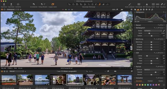 Screenshot der Foto-Software Capture One, stellvertretend für andere RAW-Konverter