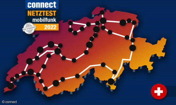 Das Connect-Banner zeigt stilisiert die Schweiz mit Messpunkten und -strecken 