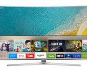 Ein Samsung-Fernseher mit Smart-TV-Bedienoberfläche