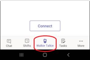 Screenshot der Walkie-Talkie-Funktion