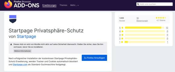Startpage Privacy Add-on