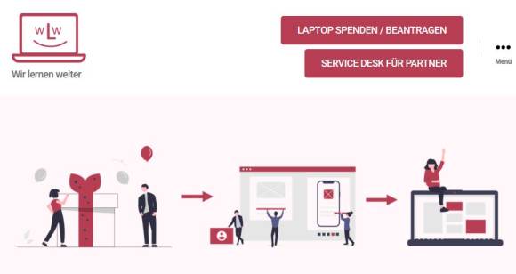 Screenshot der Wir-lernen-weiter-Webseite 