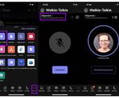 Screenshot Microsoft Teams auf dem Smartphone mit der Walkie-Talkie-Funktion