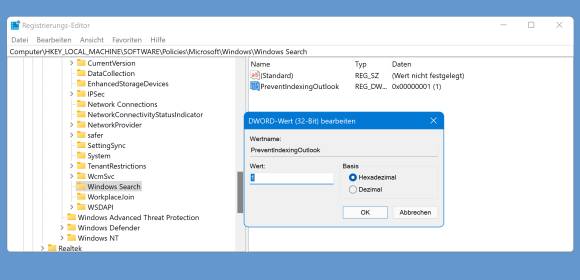 Screenshot des Registry-Editors