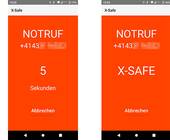 Screenshots der X-Safe-Notfall-App
