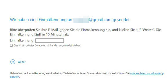 Infofenster Einmalkennung