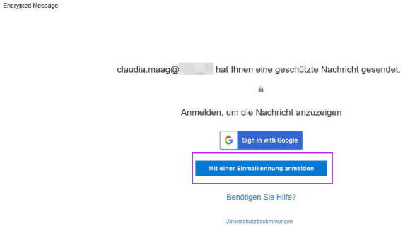 Schaltfläche Einmalkennung