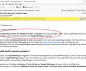 Screenshot von Googles Info-Mail