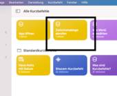 Screenshot zu den Kurzbefehlen