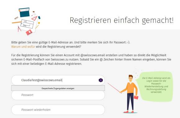 Registrierung Swisscows