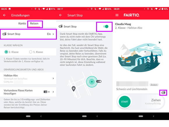 Fairtiq-App für Android 