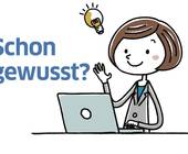 Die Illustration zeigt das stilisierte Maskottchen, zusammen mit dem Rubriknamen «Schon gewusst»
