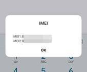 Telefontastatur und IMEI-Anzeige auf einem Smartphone