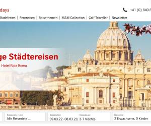 Webseite Swiss Holidays
