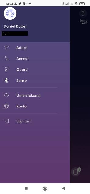 Die Menüpunkte in der Homepass-App