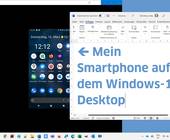 Ein Android-Display im Verbinden-Fenster auf einem Windows-11-Desktop