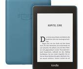 Ein E-Reader des Typs Kindle Paperwhite in Blau