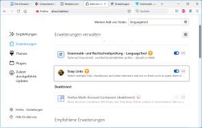 Screenshot Firefox-Add-on-Verwaltung 