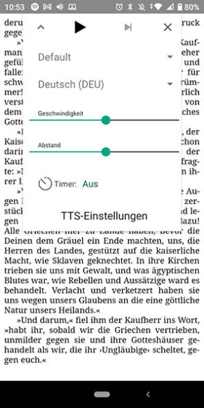 Vorlesefunktion in der Android-App