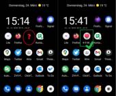 Links fehlt die K-9-Mail-App, rechts ist sie vorhanden