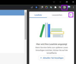 Seitenleiste in Chrome