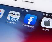 GAFA, die Verknüpfungen von Google, Amazon, Facebook und Apple auf einem iPhone