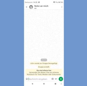 Threema mit der Notiz-an-mich-Gruppe 