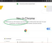 Google Chrome zeigt Versionsnummer 100