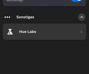 Screenshot Hue-App mit den Automatisierungen