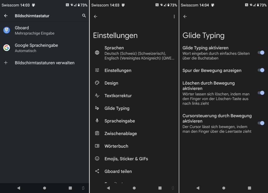Android Bequeme Wortlöschung in der GboardTastatur aktivieren pctipp.ch