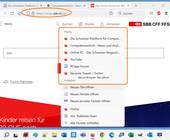 Screenshot Webseite und Firefox-Taskleisten-Kontextmenü
