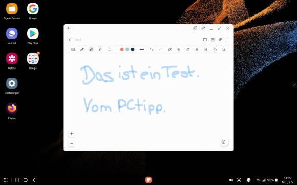 Test Schreiben mit S-Pen