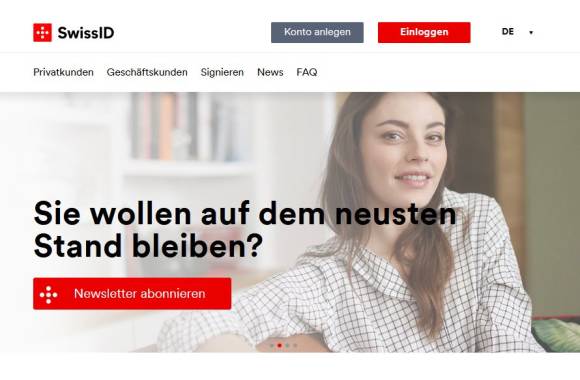 Webseite SwissID 