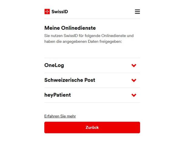 Die Onlinedienste bei SwissID