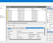 Screenshot Ereignisanzeige mit den erwähnten Warn-Einträgen