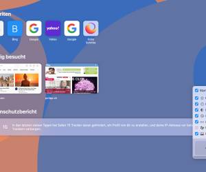 Startseite des Safari-Webbrowsers