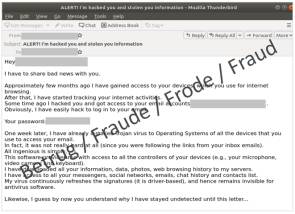 Screenshot einer Fake-Sextortion-Mail 