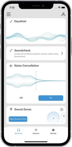 Die Sennheiser Sound-App auf einem Smartphone