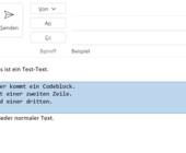 Beispiel eines Code-Blocks in einer Mail