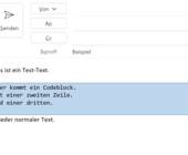 Beispiel eines Code-Blocks in einer Mail