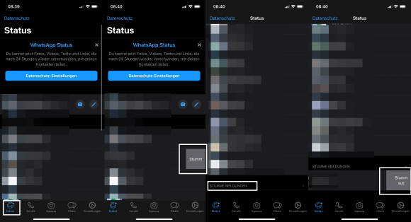 App-Screenshots aus WhatsApp 